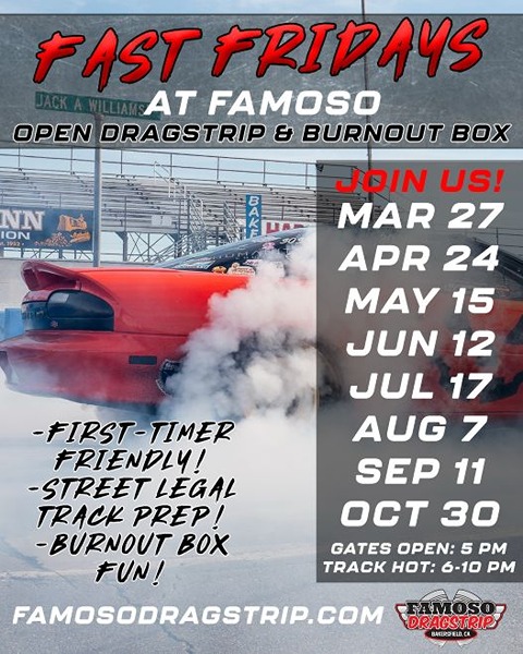 Fast Fridays at Famoso flyer